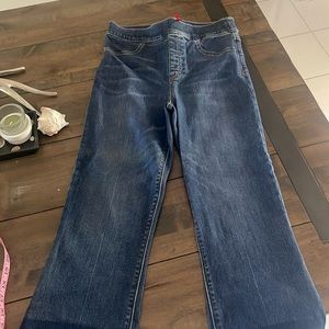 Pre-loved Spanx Cropped Flare Denim Jeans Medium Wash Size Medium